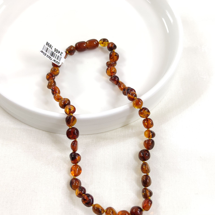 KEHRİBAR DOĞAL TAŞ BEBEK KOLYESİ