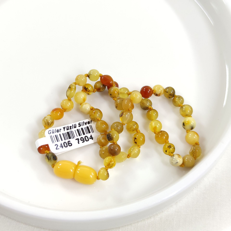 KEHRİBAR DOĞAL TAŞ BEBEK KOLYESİ