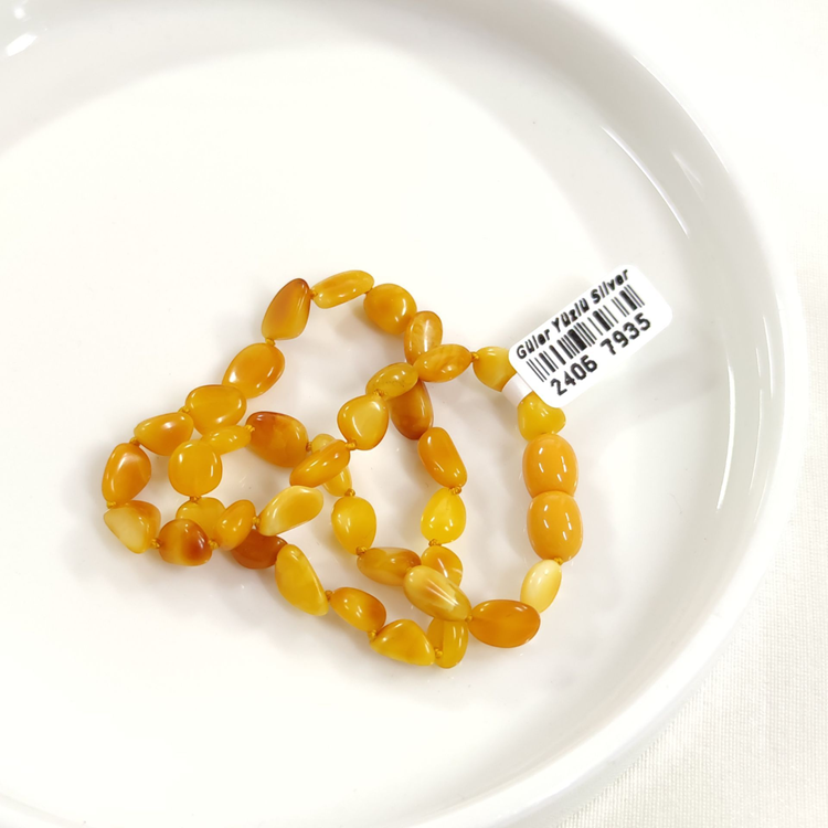 KEHRİBAR DOĞAL TAŞ BEBEK KOLYESİ