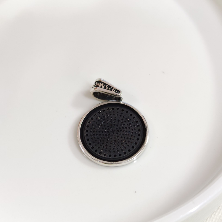 YUVARLAK AY YILDIZ GÜMÜŞ KOLYE UCU 2,5 CM