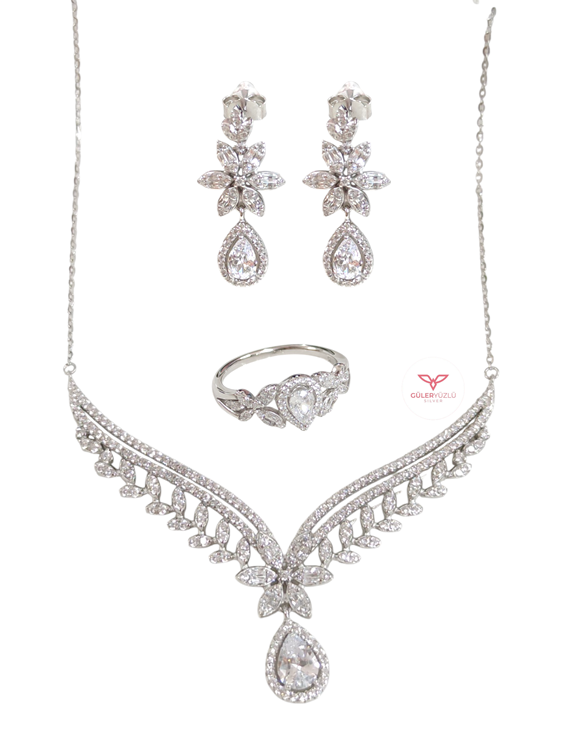 İTHAL DAMLA MONTÜR ÜÇLÜ GÜMÜŞ SET