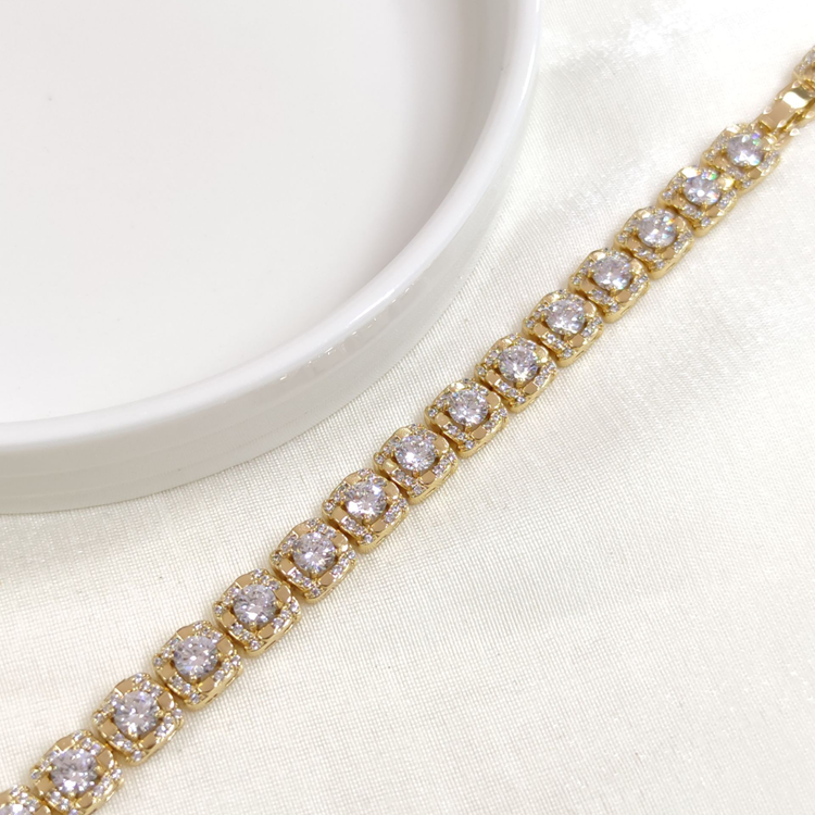 XUPING KARE TAŞLI BİLEKLİK GOLD 16+2 CM