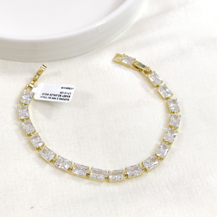 XUPING 5 MM SU YOLU BAGET BİLEKLİK GOLD 17+2 CM