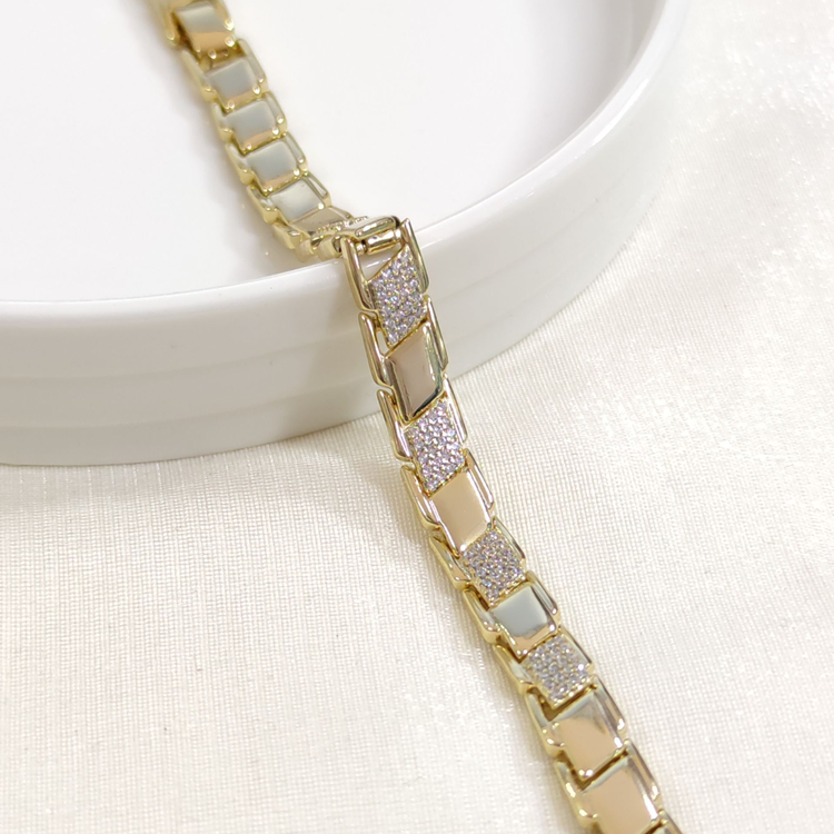 XUPING TAŞ DETAYLI BİLEKLİK GOLD 17+2 CM