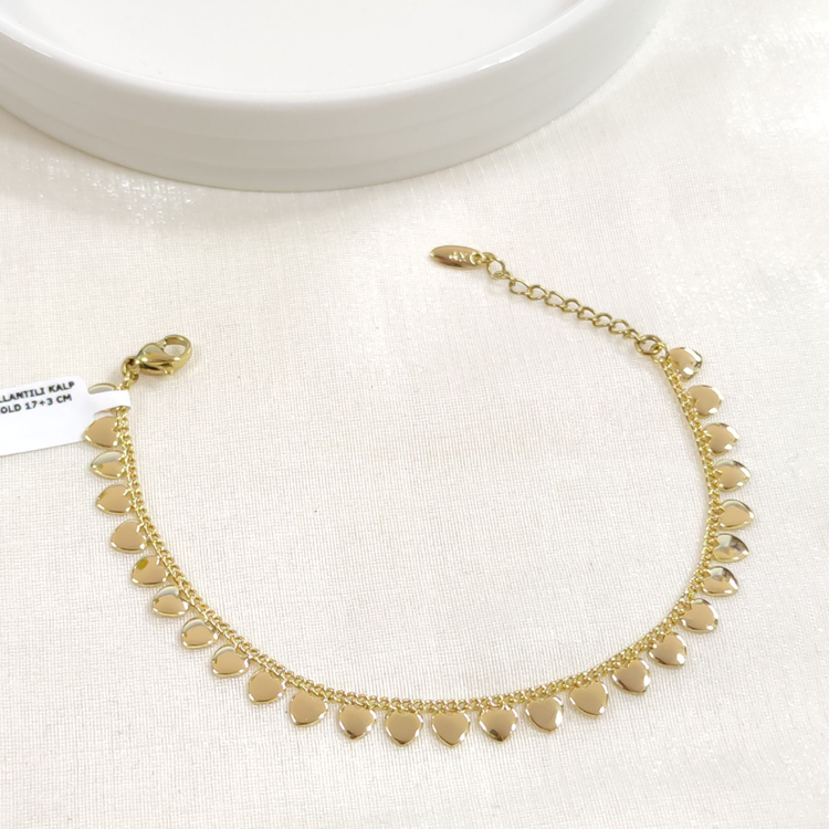 XUPING SALLANTILI KALP BİLEKLİK GOLD 17+3 CM