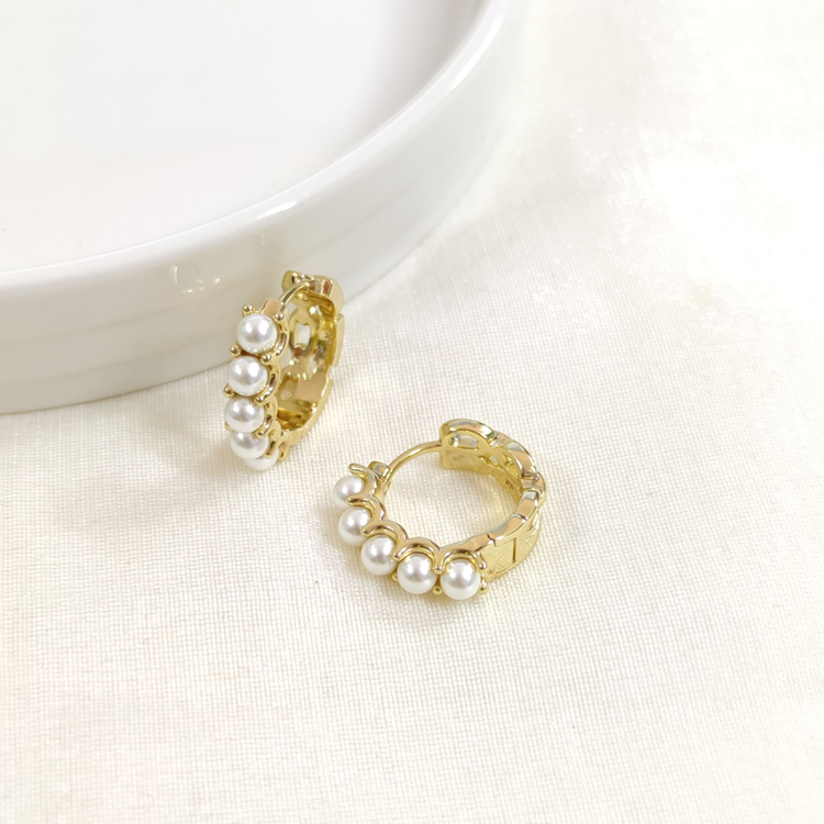 XUPING 15 MM İNCİ HALKA KÜPE GOLD