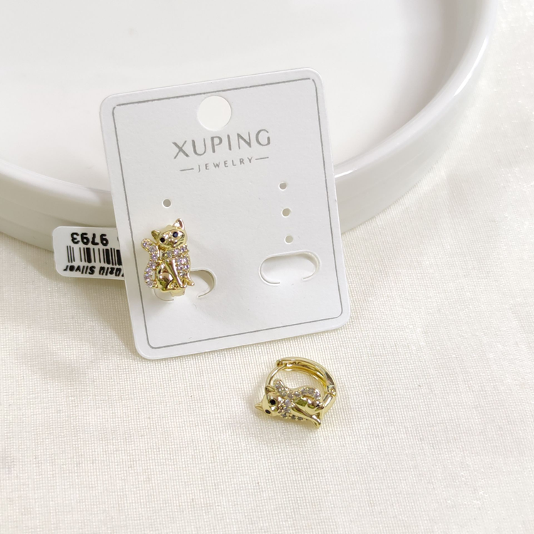 XUPING 10 MM KEDİ HALKA KÜPE GOLD