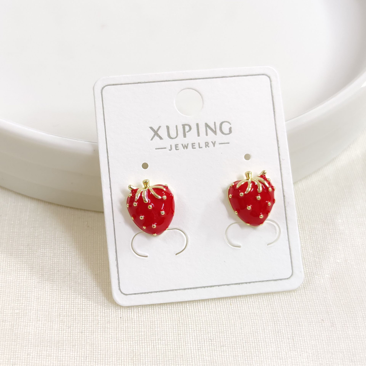 XUPING 10 MM MİNELİ ÇİLEK ÇİVİ KÜPE GOLD