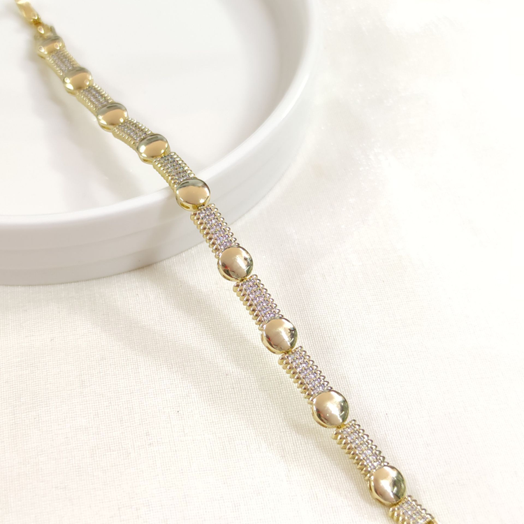 XUPING TAŞLI 5 MM DÜĞME BİLEKLİK GOLD 17+2 CM