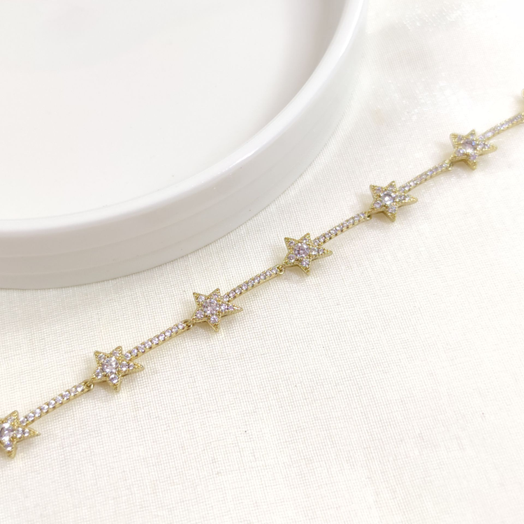 XUPING SU YOLU YILDIZ DETAY BİLEKLİK GOLD 17+2 CM