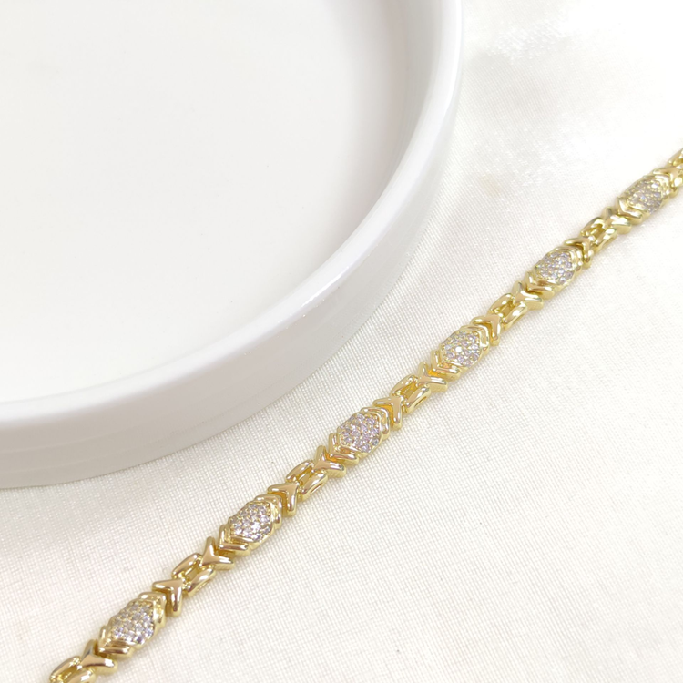 XUPING TAŞ DETAYLI BİLEKLİK GOLD 17+2 CM