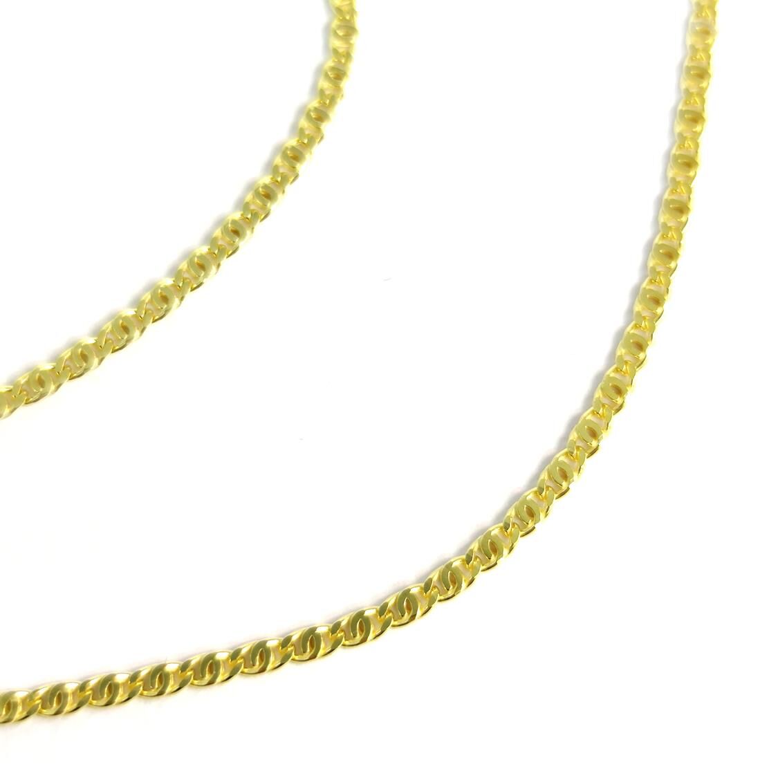 50 MİKRON KAPLAN GÖZÜ ZİNCİR GÜMÜŞ KOLYE 45 CM ALTIN SARI - STD