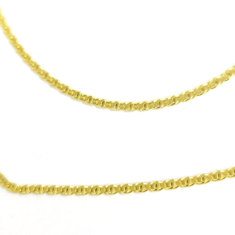 50 MİKRON KAPLAN GÖZÜ ZİNCİR GÜMÜŞ KOLYE 45 CM ALTIN SARI - STD