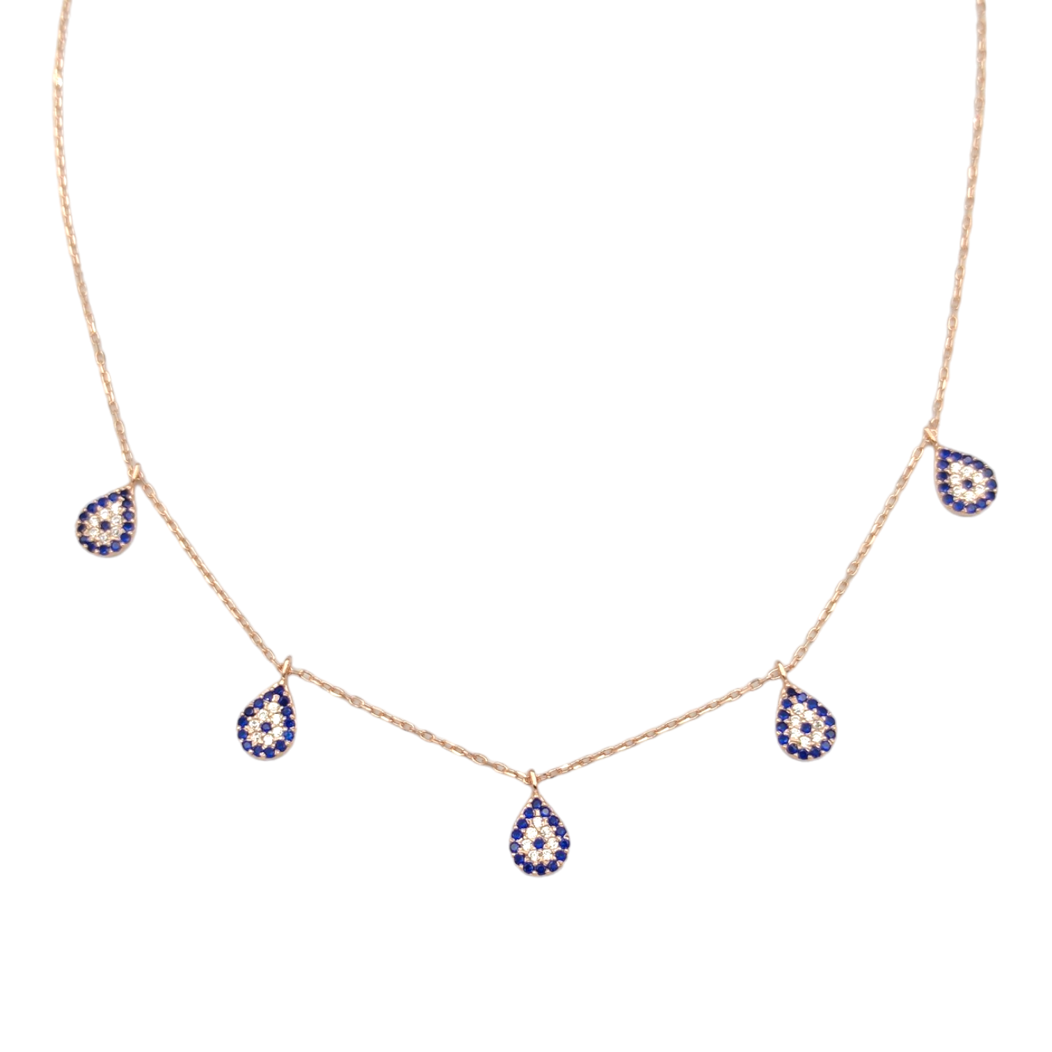 SALLANTILI DAMLA SOSYETE GÖZÜ ŞANS GÜMÜŞ KOLYE ROSE BAKIR - STD