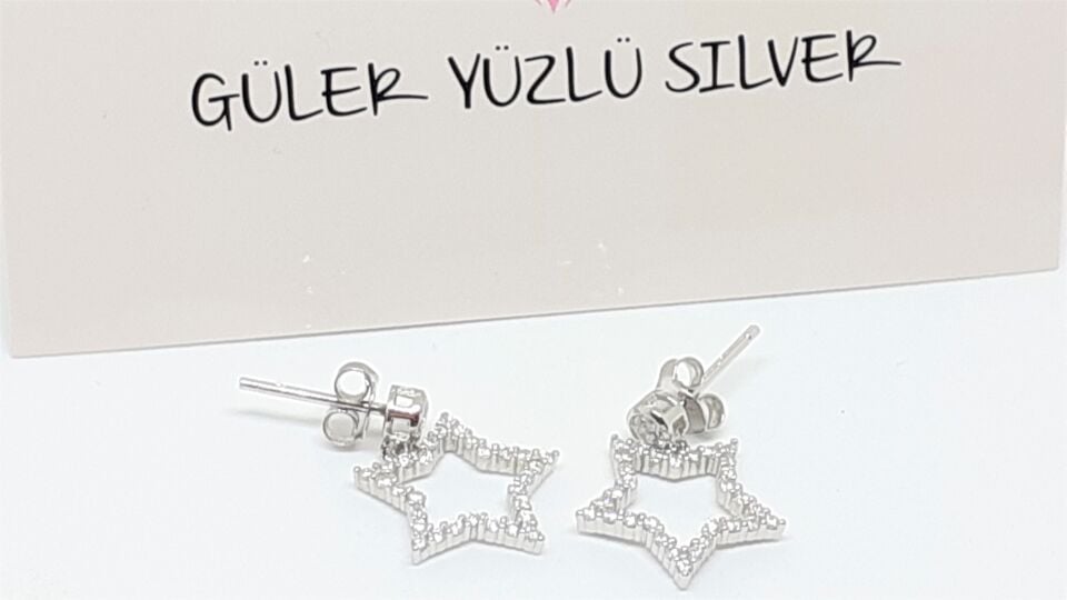 10 MM İÇİ BOŞ SALLANTILI YILDIZ ÇİVİ GÜMÜŞ KÜPE