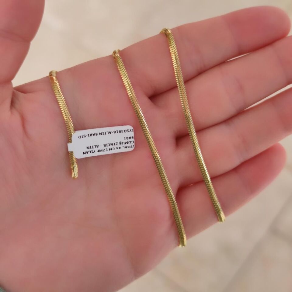 3 MM İTHAL 45 CM EZME YILAN GÜMÜŞ ZİNCİR KOLYE