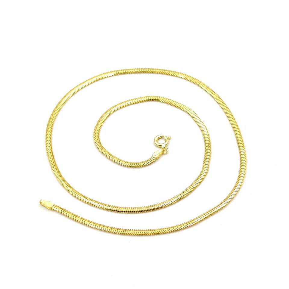 3 MM İTHAL 45 CM EZME YILAN GÜMÜŞ ZİNCİR KOLYE