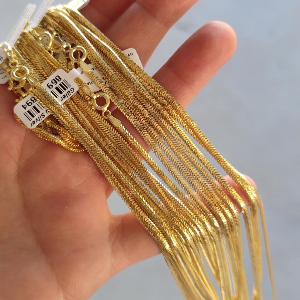 3 MM İTHAL 55 CM YILAN EZME GÜMÜŞ ZİNCİR KOLYE