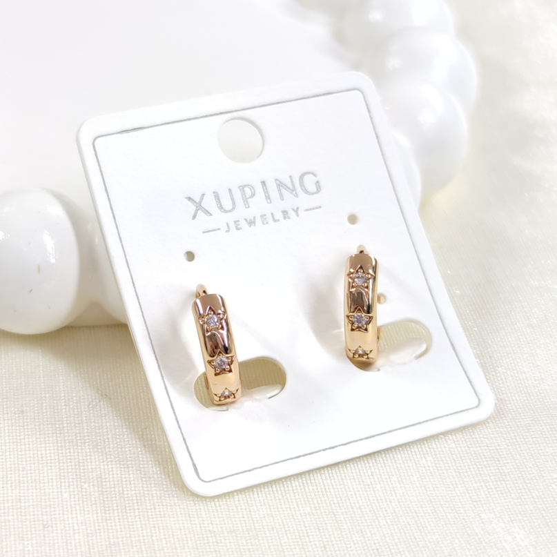 XUPING 12 MM YILDIZ TAŞLI HALKA KÜPE STD - ROSE BAKIR