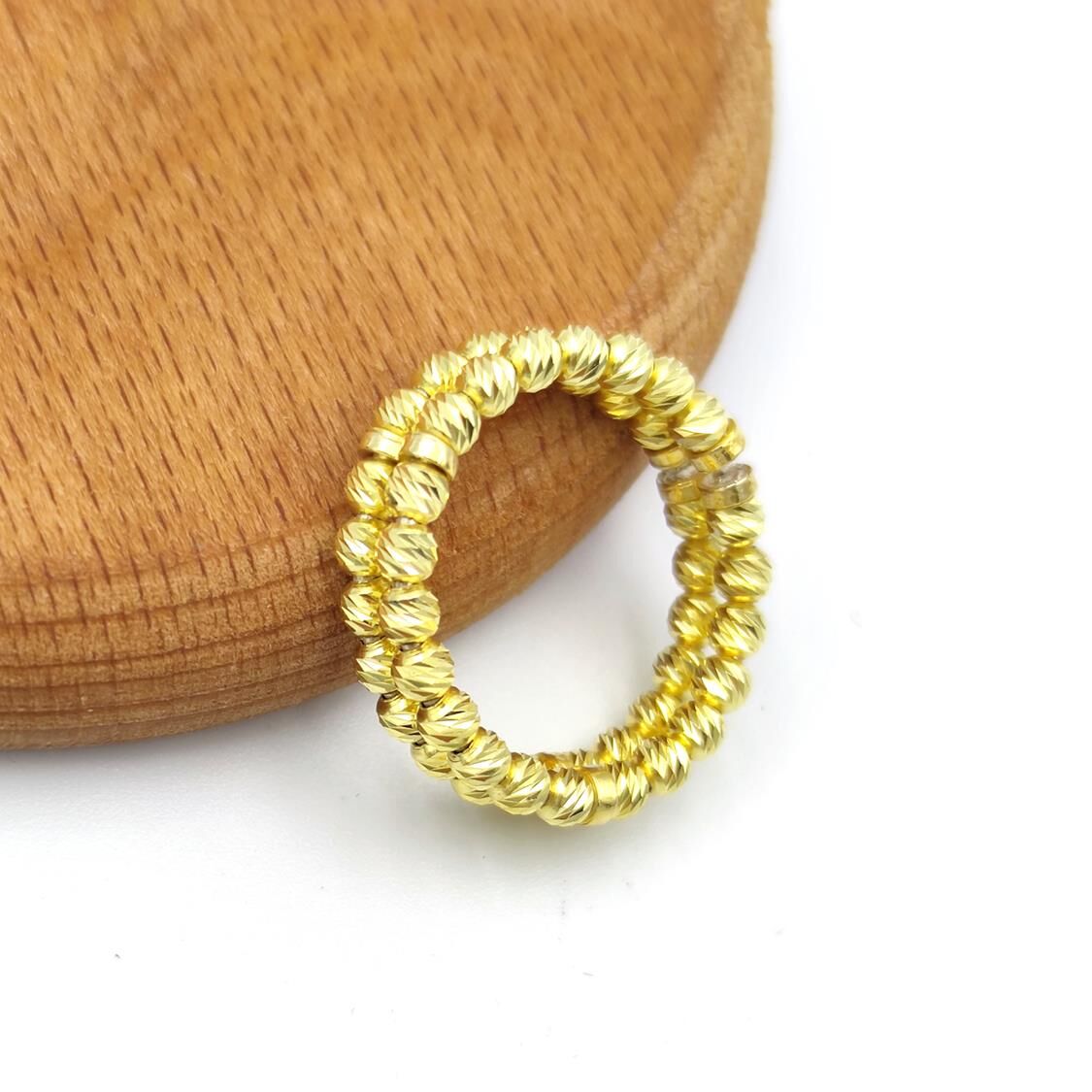 AYARLANABİLİR İKİ SIRA DORİCA GÜMÜŞ YÜZÜK ALTIN SARI - STD