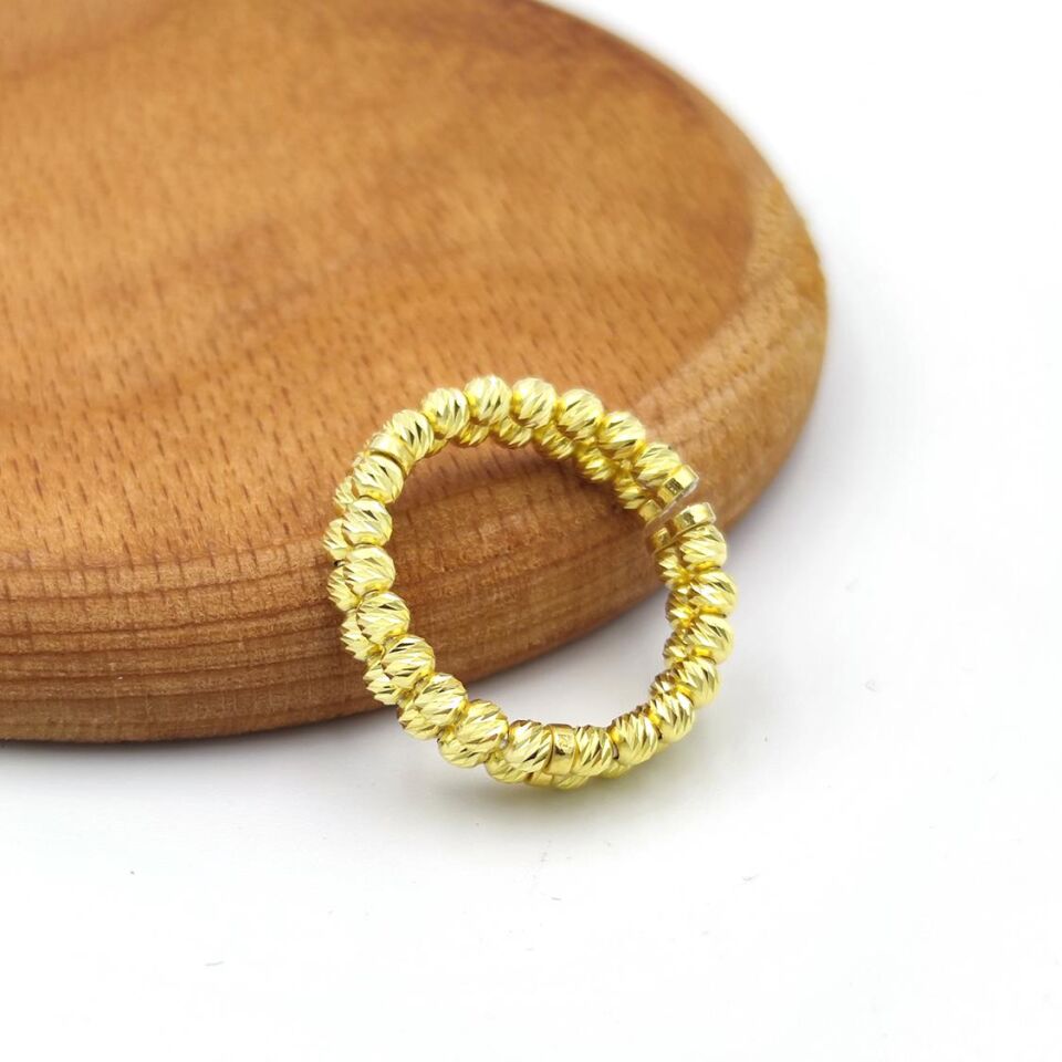 AYARLANABİLİR İKİ SIRA DORİCA GÜMÜŞ YÜZÜK ALTIN SARI - STD