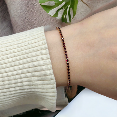 XUPING 2 MM BORDO TAŞLI İNCE SU YOLU BİLEKLİK