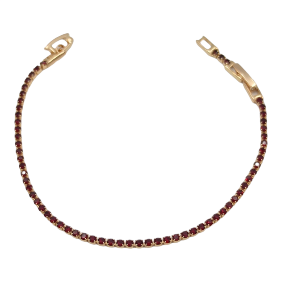 XUPING 2 MM BORDO TAŞLI İNCE SU YOLU BİLEKLİK