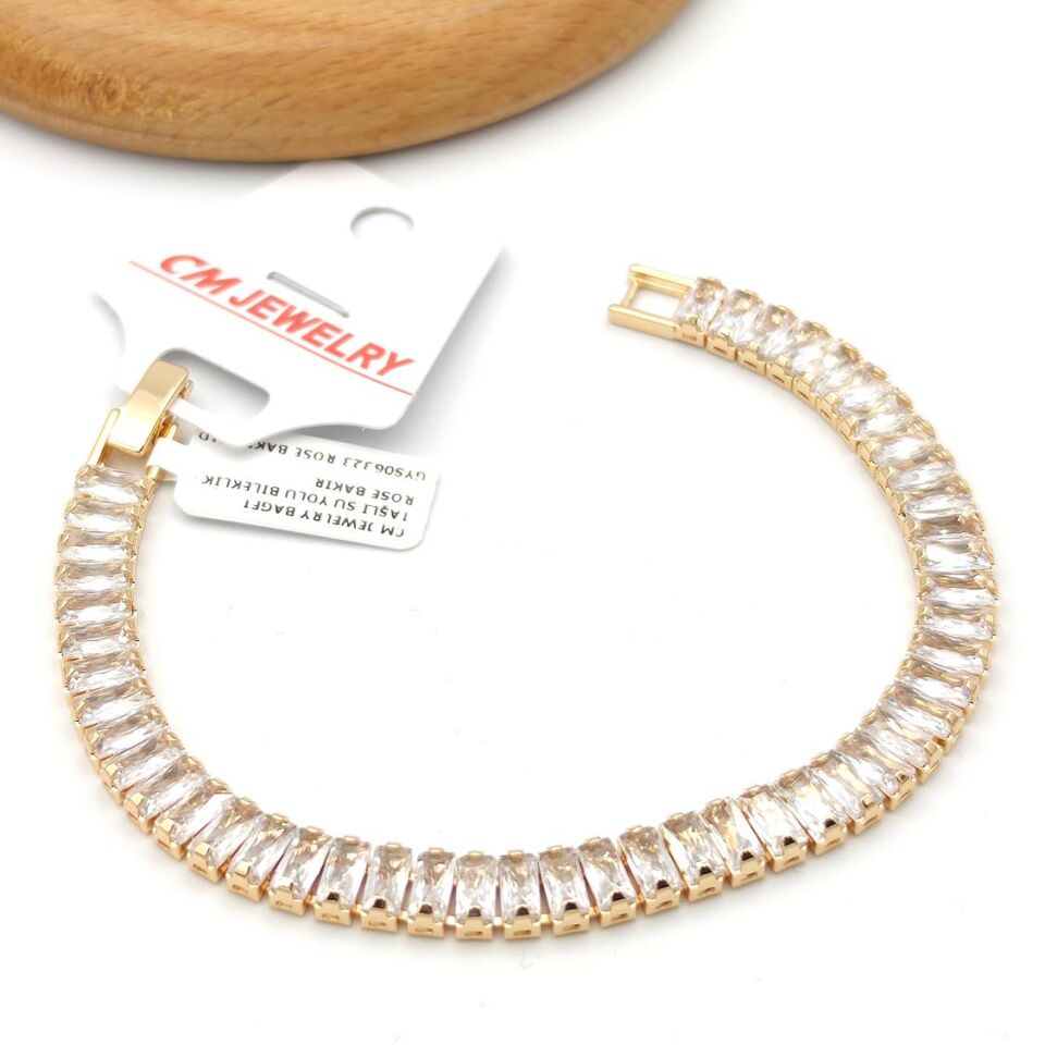 BAGET TAŞLI SU YOLU BİLEKLİK ROSE BAKIR - STD