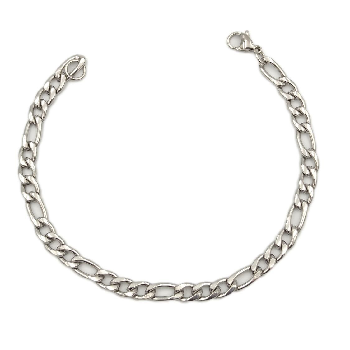 ÇELİK FIGARO MODEL ZİNCİR BİLEKLİK BEYAZ - STD