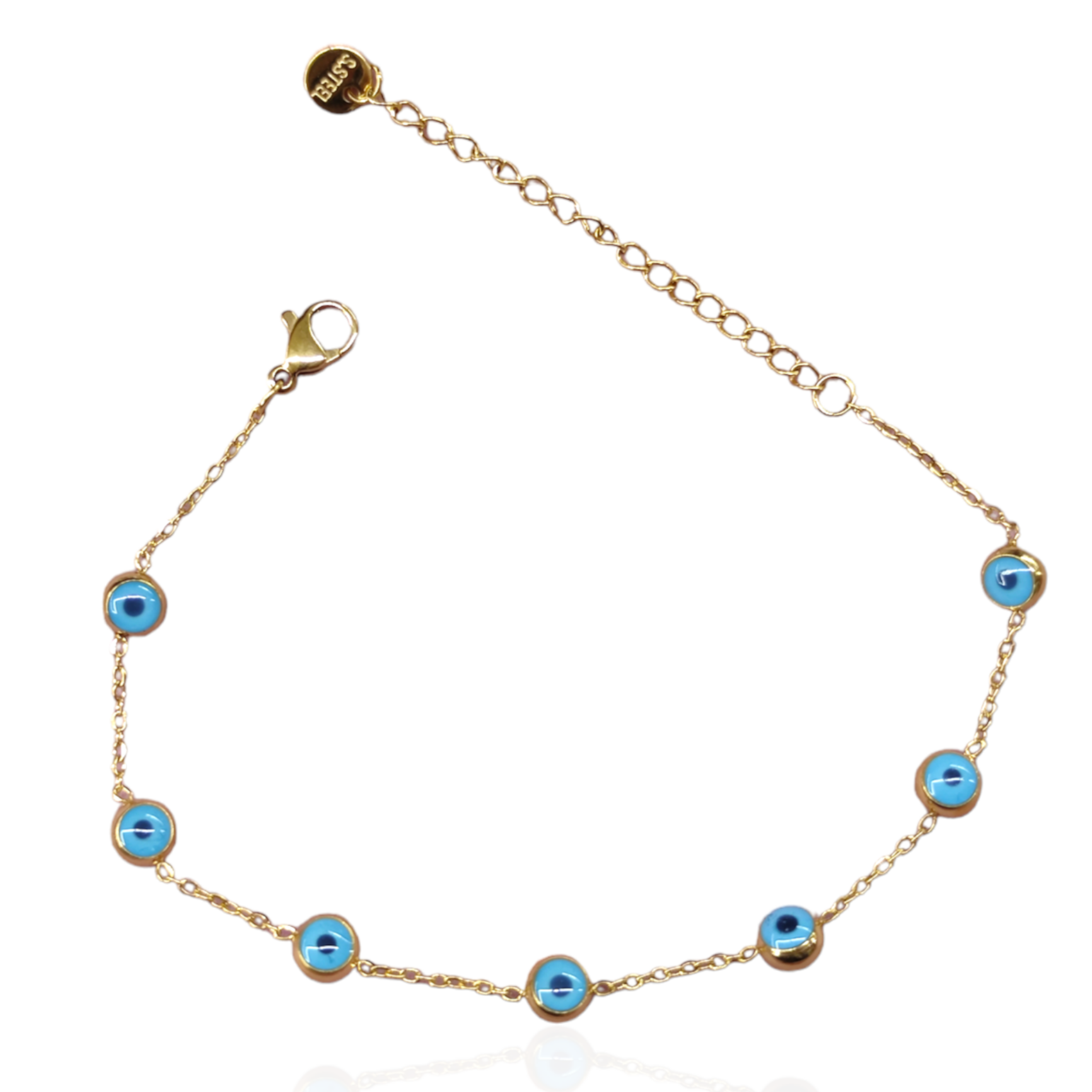 ÇELİK NAZAR BONCUKLU BİLEKLİK ALTIN SARI - STD