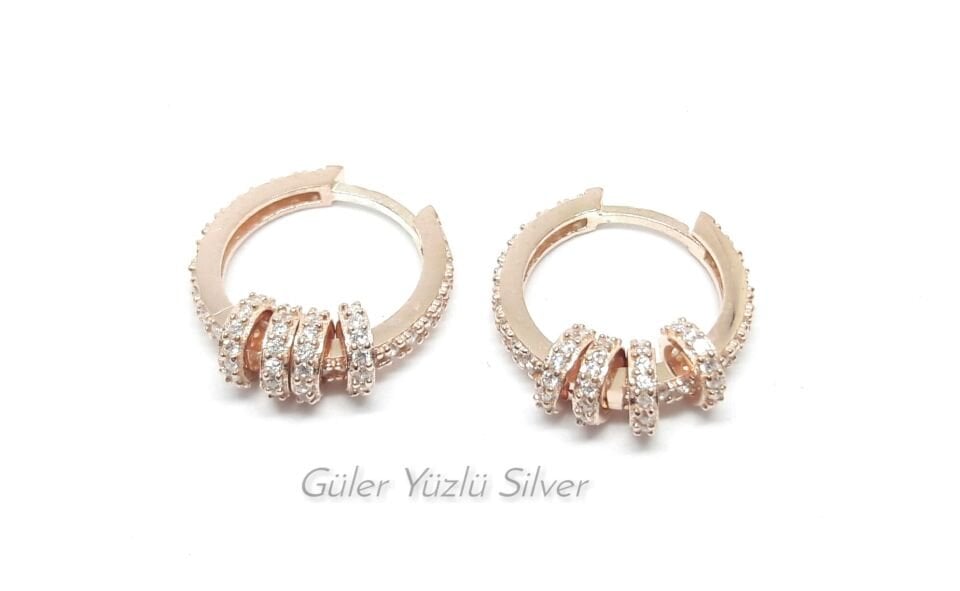14 MM ZİRKON TAŞLI HALKALI HALKA KÜPE