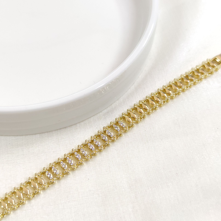 XUPING TAŞ DETAYLI BİLEKLİK GOLD 17+2 CM