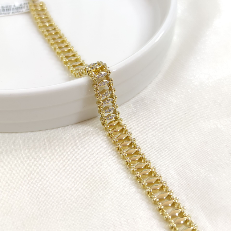 XUPING TAŞ DETAYLI BİLEKLİK GOLD 17+2 CM