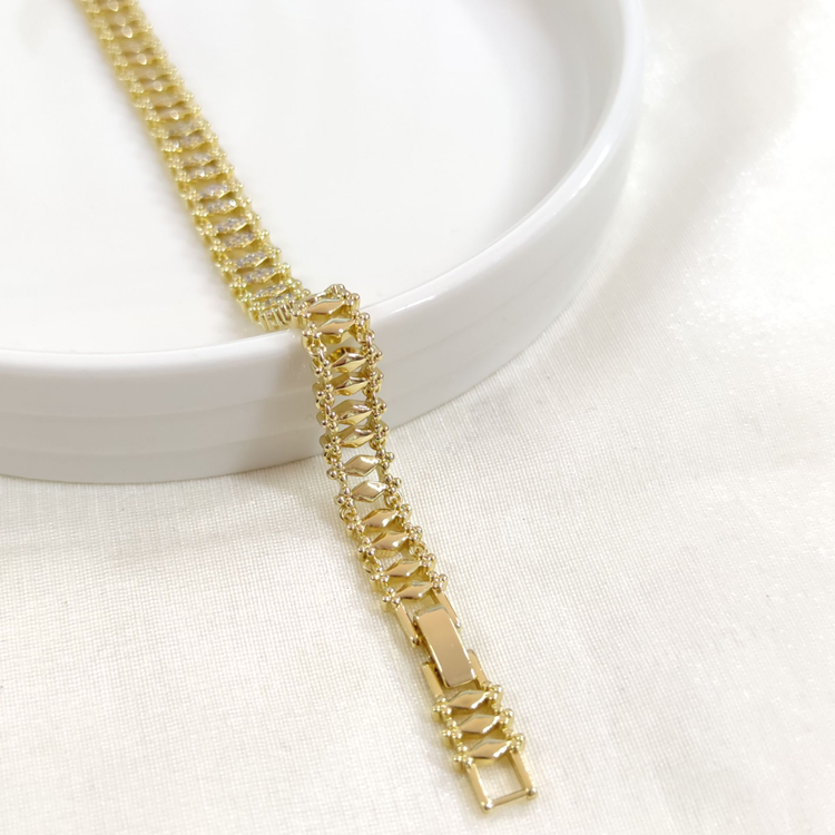 XUPING TAŞ DETAYLI BİLEKLİK GOLD 17+2 CM