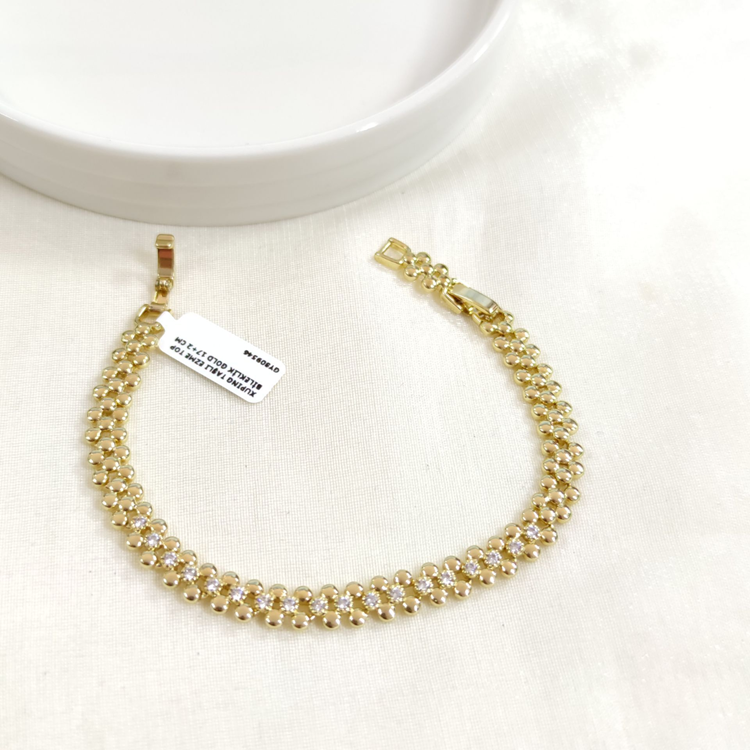 XUPING TAŞLI EZME TOP BİLEKLİK GOLD 17+2 CM