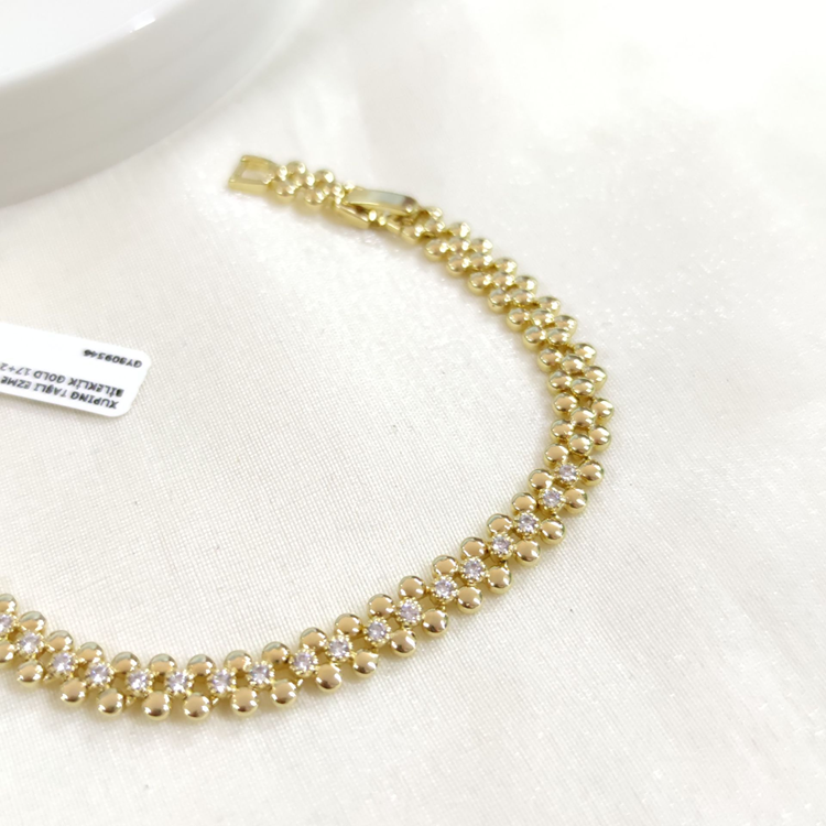 XUPING TAŞLI EZME TOP BİLEKLİK GOLD 17+2 CM