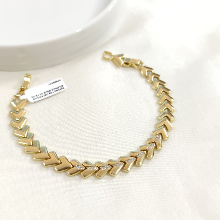 XUPING TAŞ DETAYLI OK BİLEKLİK GOLD 17+2 CM