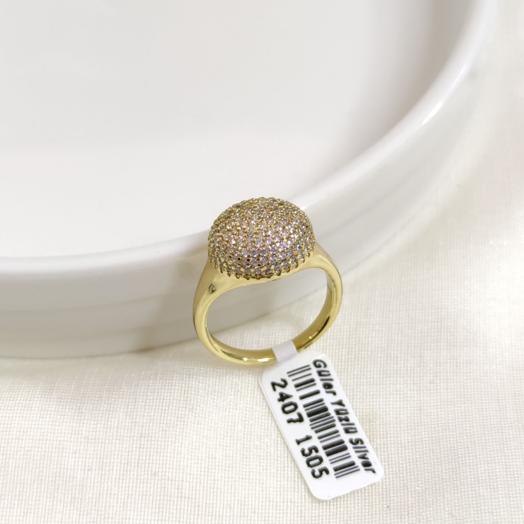 XUPING TAŞLI 1,3 CM KUBBE YÜZÜK GOLD