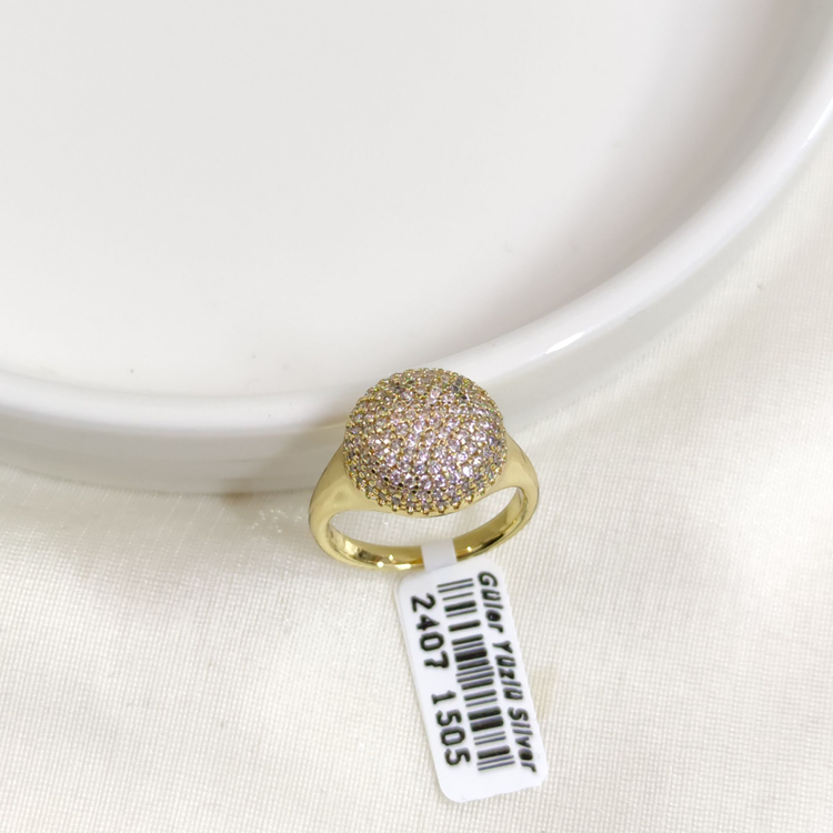 XUPING TAŞLI 1,3 CM KUBBE YÜZÜK GOLD
