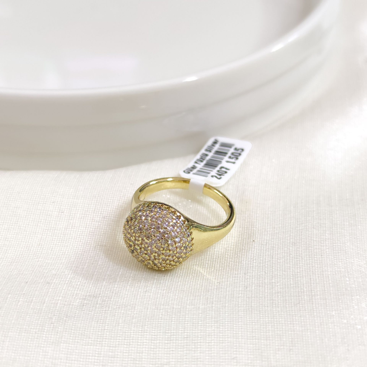 XUPING TAŞLI 1,3 CM KUBBE YÜZÜK GOLD