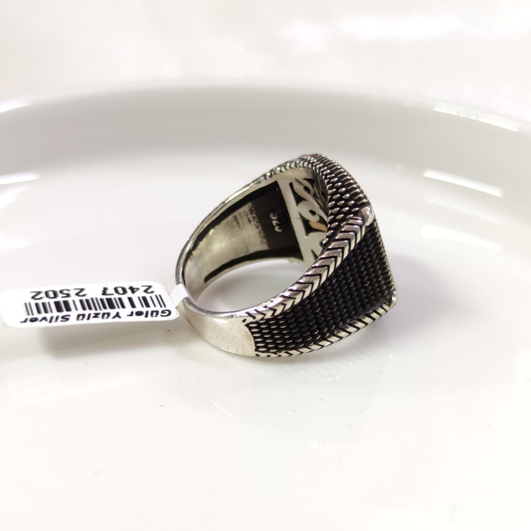 SEDEF DETAY AY YILDIZ GÜMÜŞ ERKEK YÜZÜK