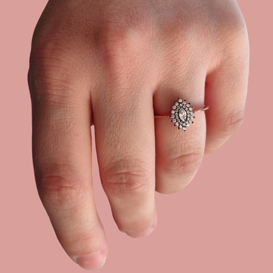 ELMAS MONTÜR MEKİK GÜMÜŞ YÜZÜK ROSE BAKIR - 17