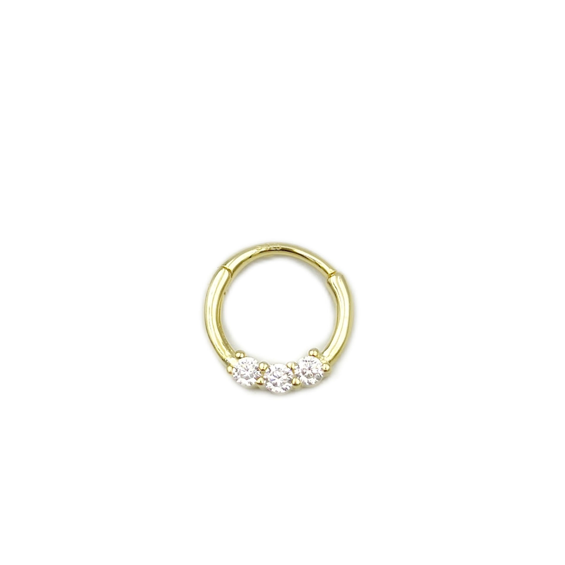 ÜÇ TAŞ HALKA GÜMÜŞ TRAGUS PIERCING