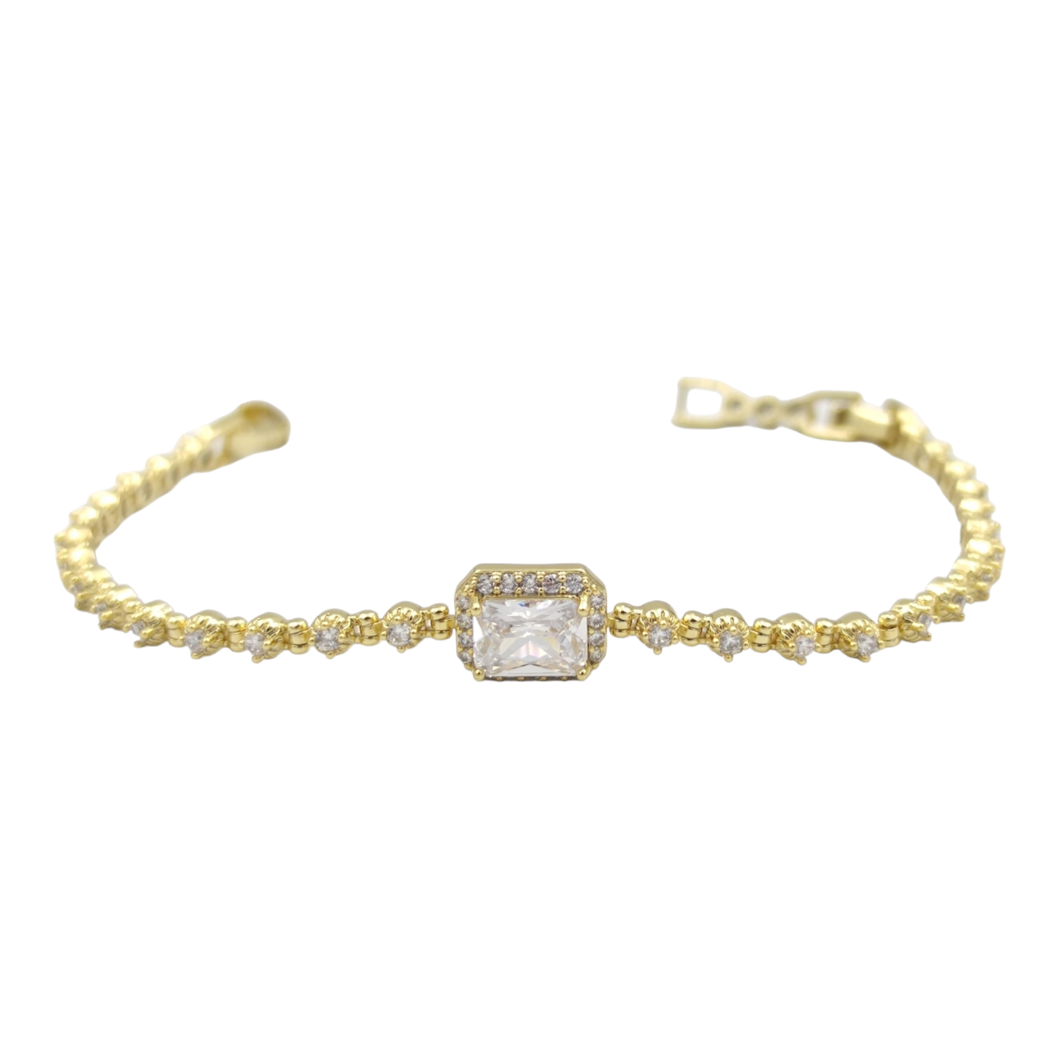 XUPING BAGET TAŞ DETAYLI SU YOLU BİLEKLİK GOLD ALTIN SARI - STD