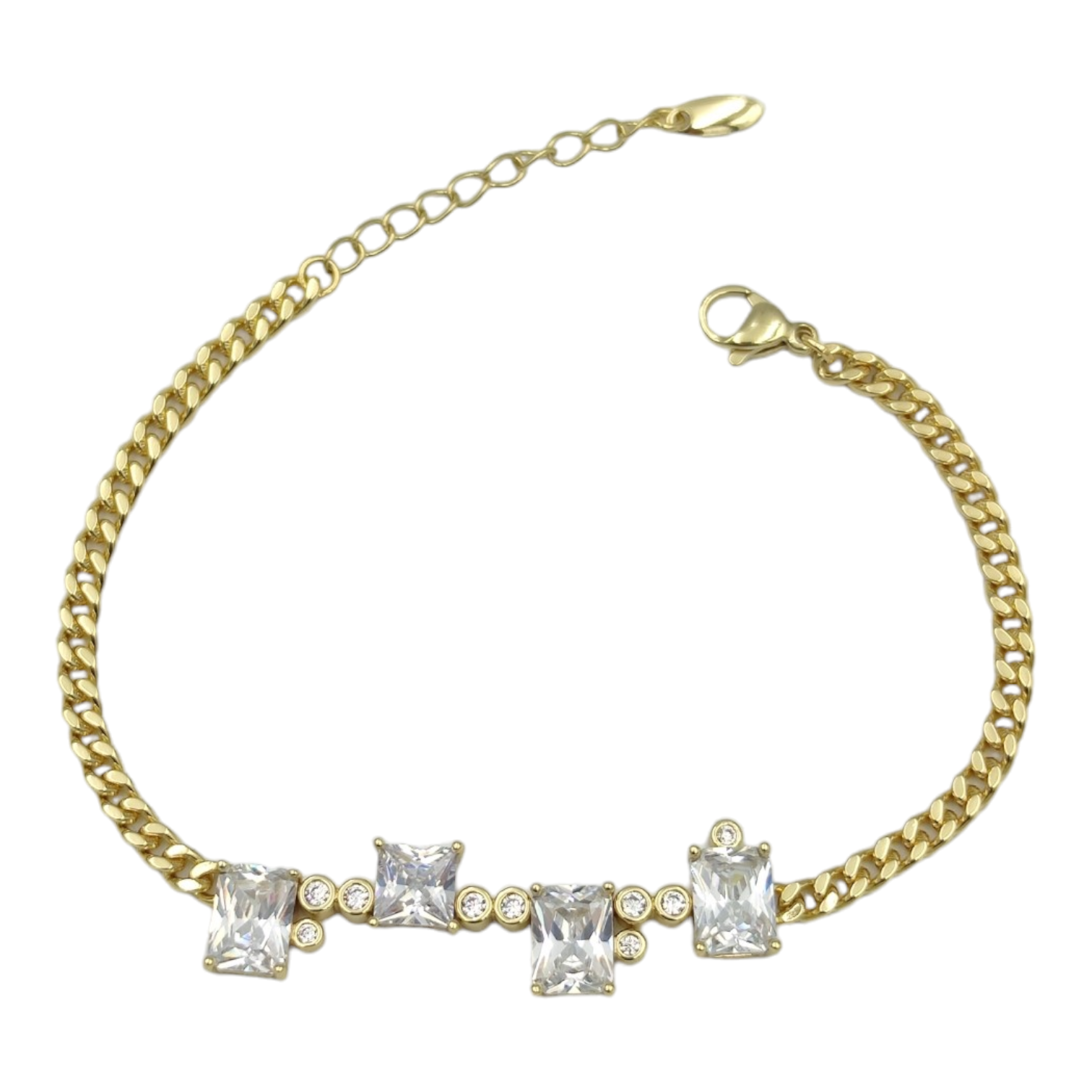 XUPING KARE BAGET TAŞLI BİLEKLİK GOLD