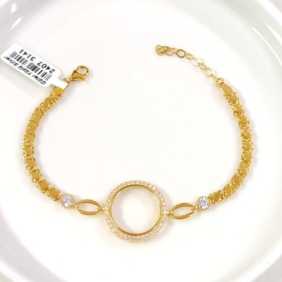 ÇEYREK ALTIN KONULABİLEN ARPA ZİNCİRLİ TAŞLI GÜMÜŞ BİLEKLİK