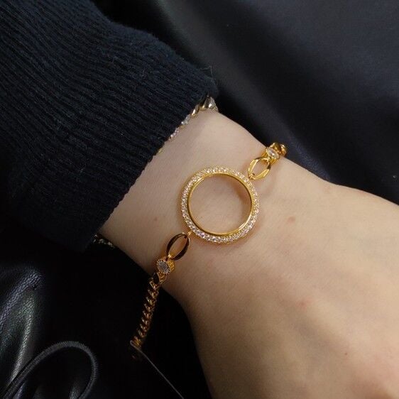 ÇEYREK ALTIN KONULABİLEN ARPA ZİNCİRLİ TAŞLI GÜMÜŞ BİLEKLİK