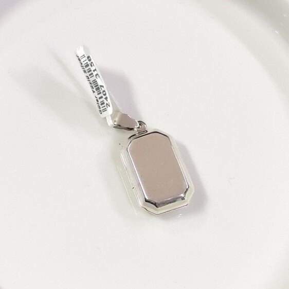 2,5 CM DÖRTGEN KAPAKLI GÜMÜŞ KOLYE UCU