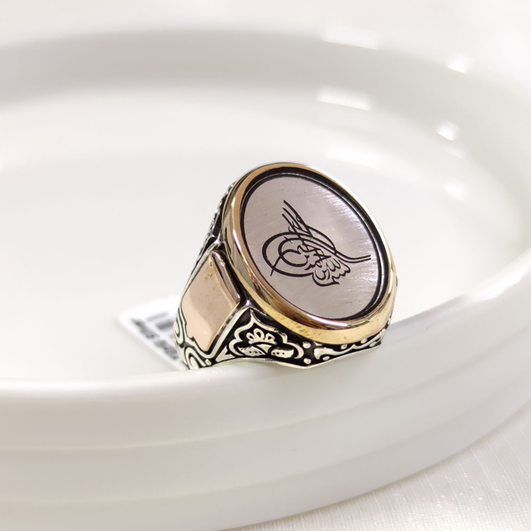 OVAL TUĞRA GÜMÜŞ ERKEK YÜZÜK