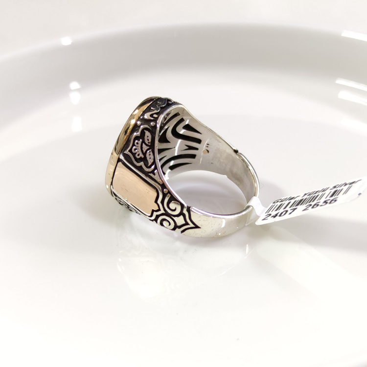 OVAL TUĞRA GÜMÜŞ ERKEK YÜZÜK